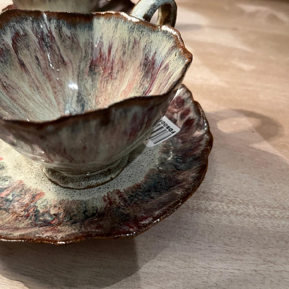 Greige Handmade Amelie Tea Cup And Saucer