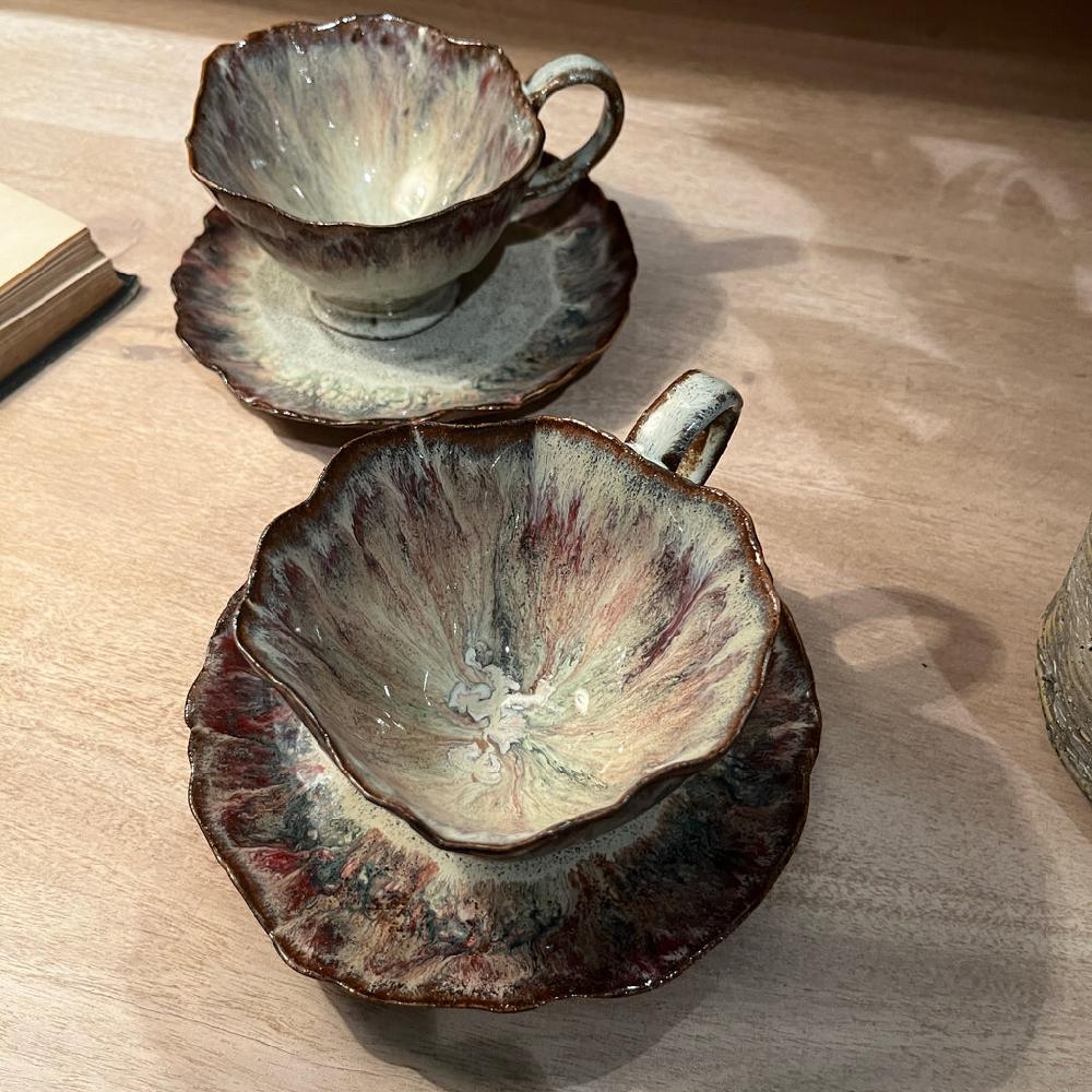 greige Handmade Amelie Tea Cup and Saucer