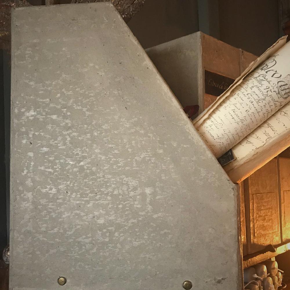 Greige Handmade Antiqued French Box Files - Wigs