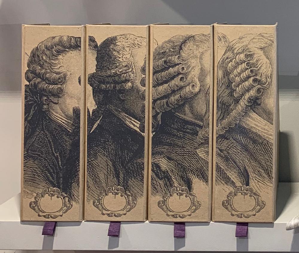 greige Handmade Antiqued French Box Files - Wigs