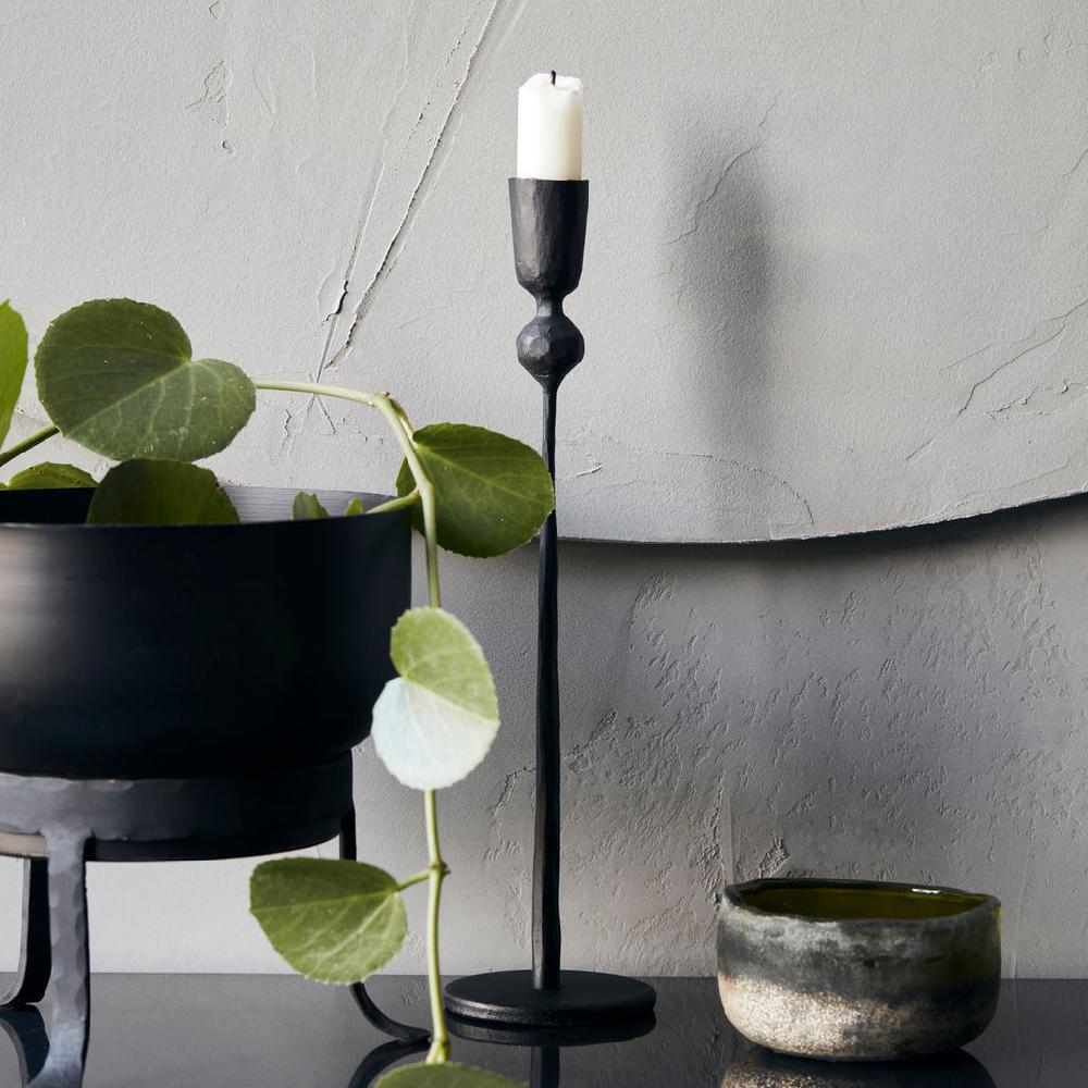 Greige Handmade Black Iron Candlestick - Four Sizes