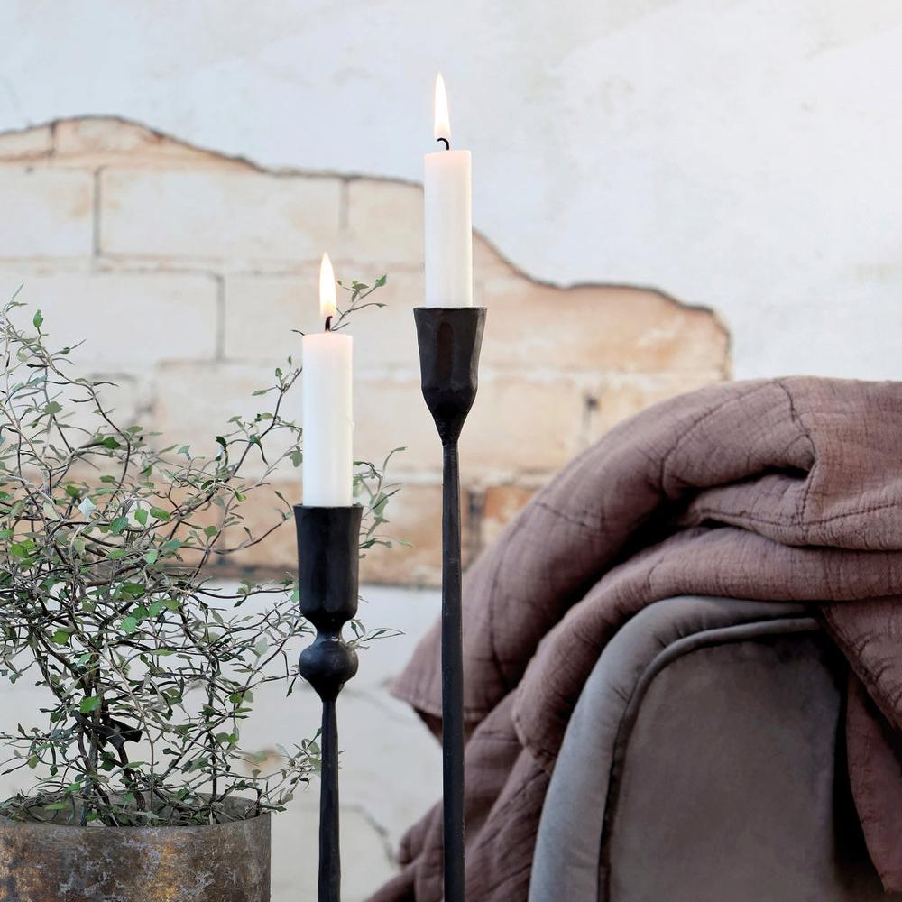 Greige Handmade Black Iron Candlestick - Three Sizes