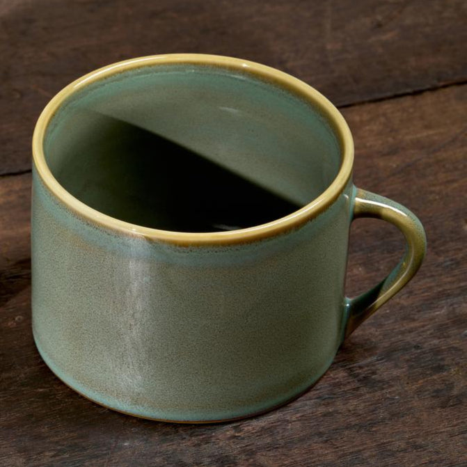 greige Handmade Ceramic Mug - Kalini - Blue- Large