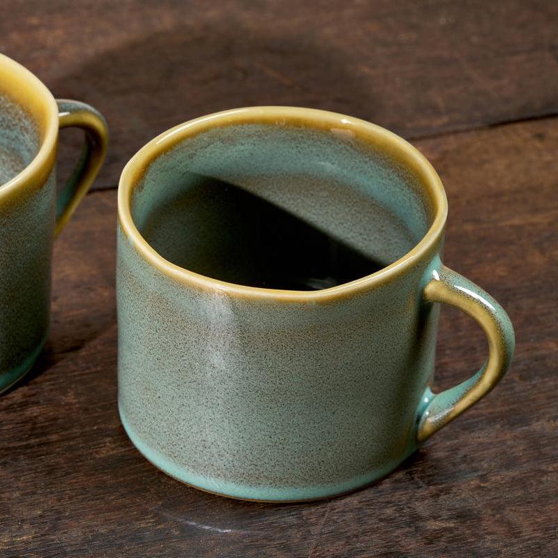 greige Handmade Ceramic Mug - Kalini - Blue- Small