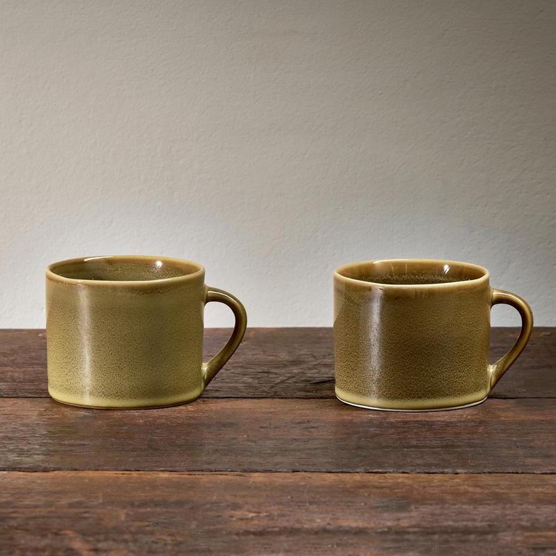 Greige Handmade Ceramic Mug - Kalini - Green - Small