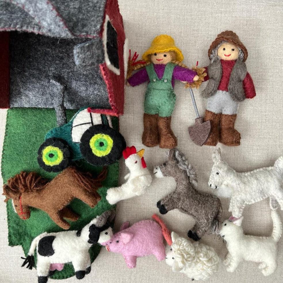 Greige Handmade Felt Farm Set - Fairtrade