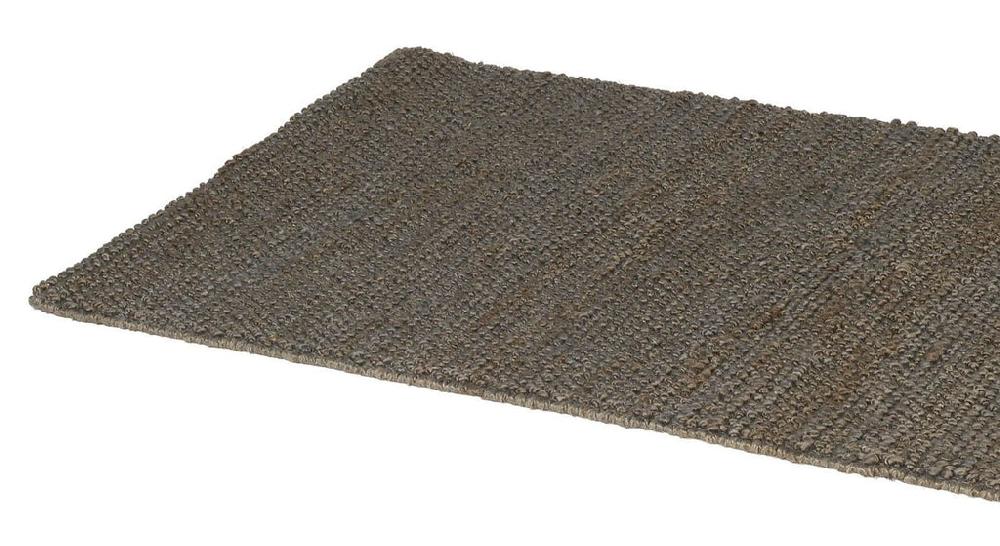 Greige Handmade Hemp & Cotton Rug - Dark Brown