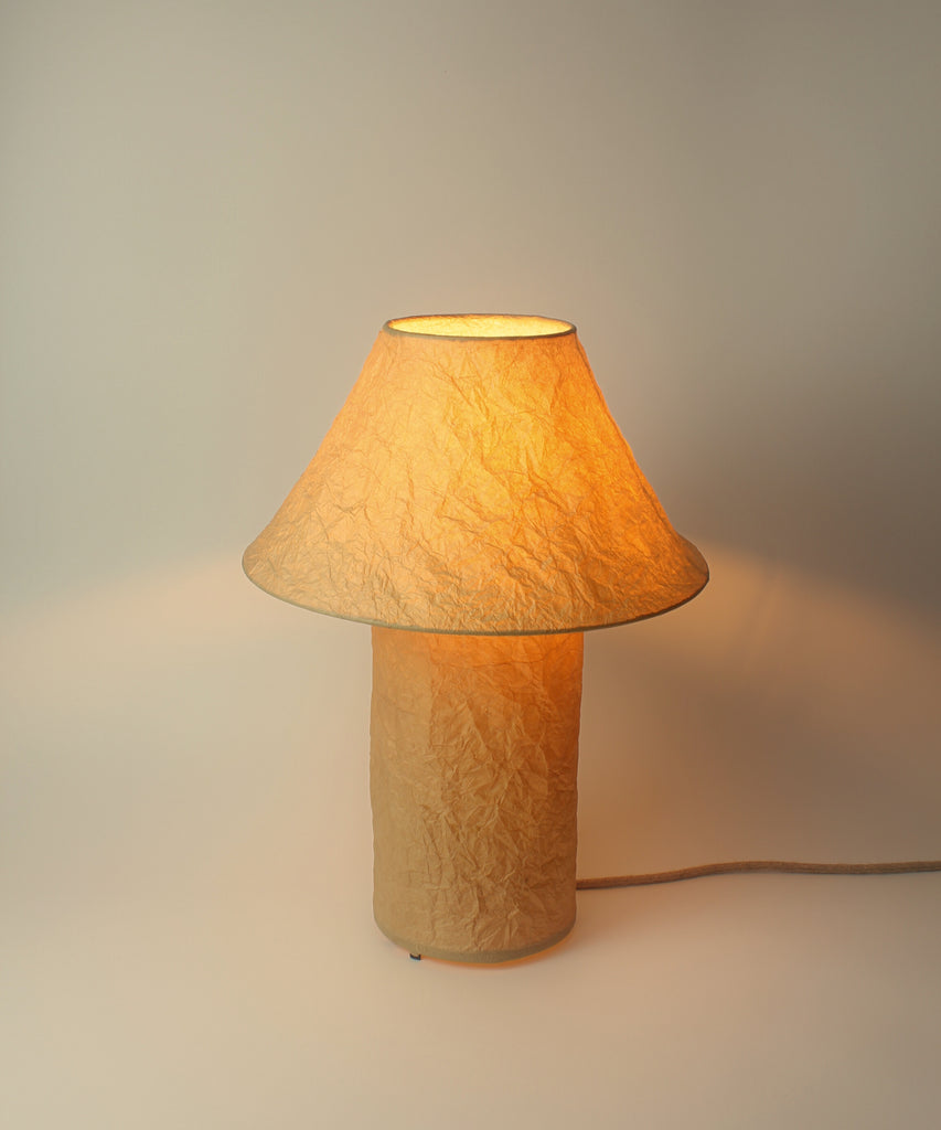 greige Handmade Momigami Paper Lamp