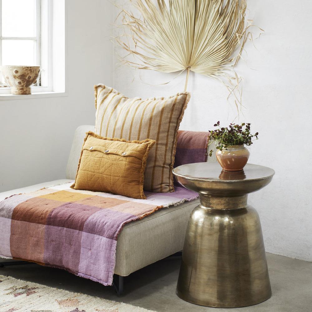 Greige Handmade Papier Mache Bowl With Bobbles