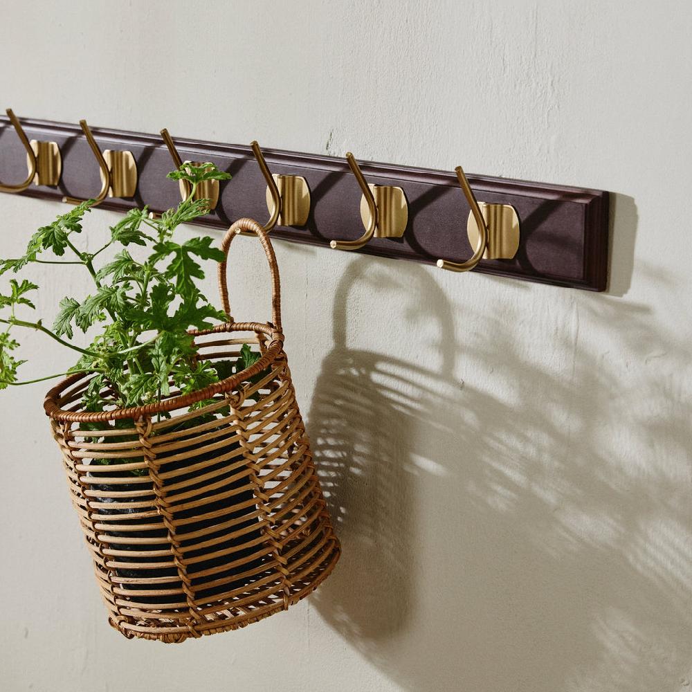 greige Hanging Rattan Basket