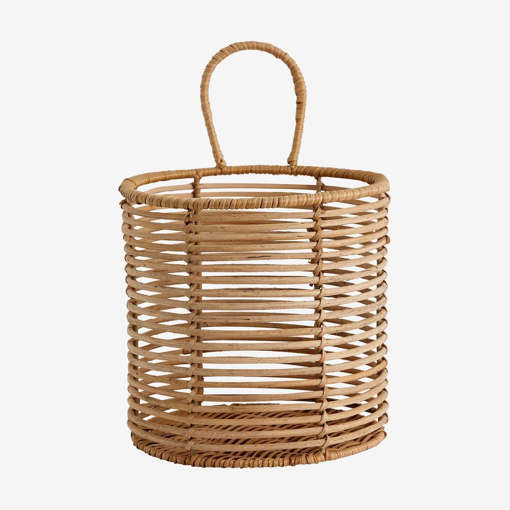 Greige Hanging Rattan Basket