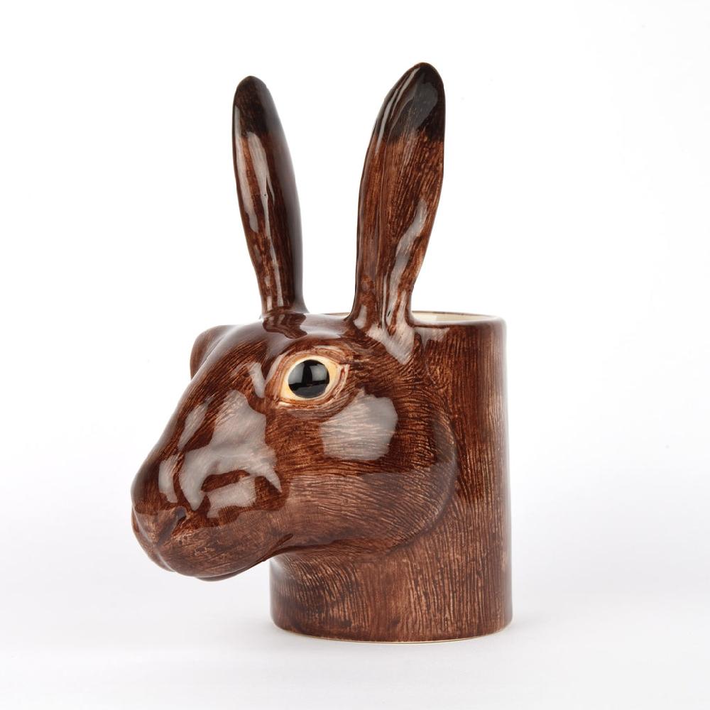 Greige Hare Pencil Pot By Quail Ceramics