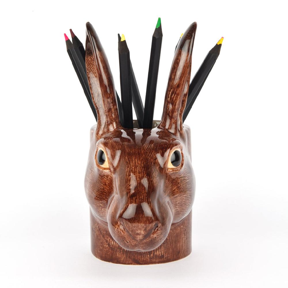 greige Hare Pencil Pot by Quail Ceramics