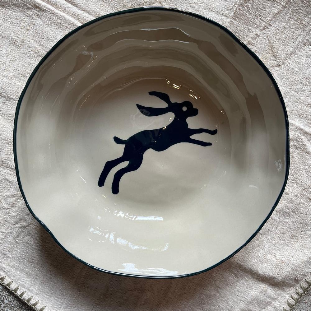 Greige Hare Stoneware Bowl - 31cm