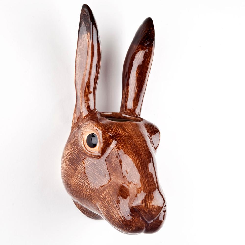 Greige Hare Wall Vase By Quail Ceramics