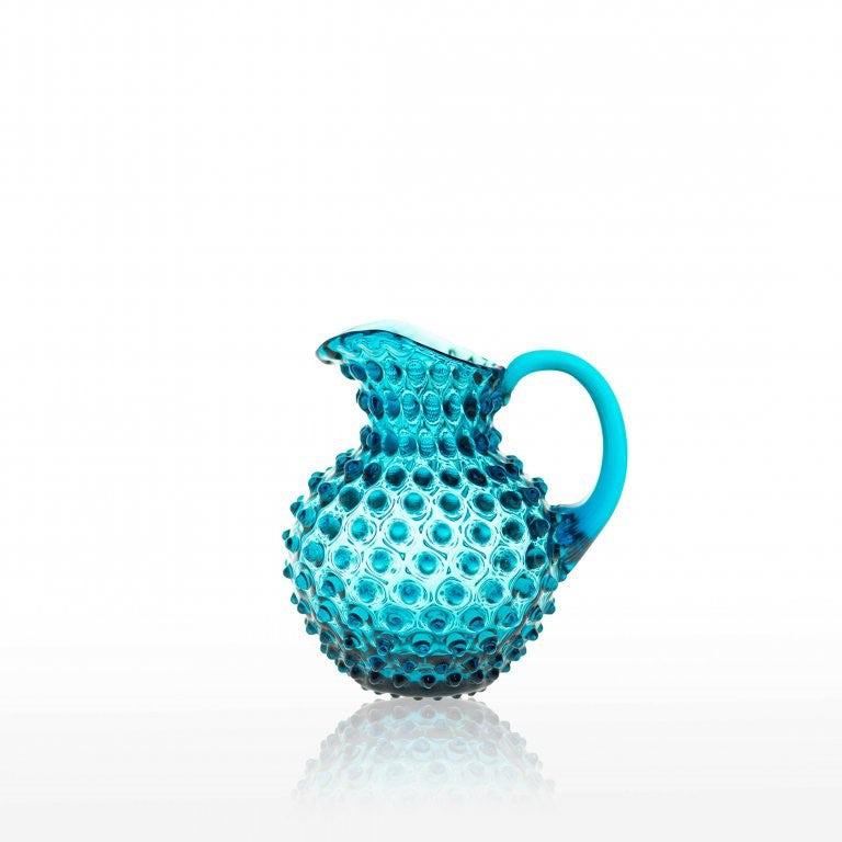 Greige Hobnail Jug - 1L Round - Aquamarine
