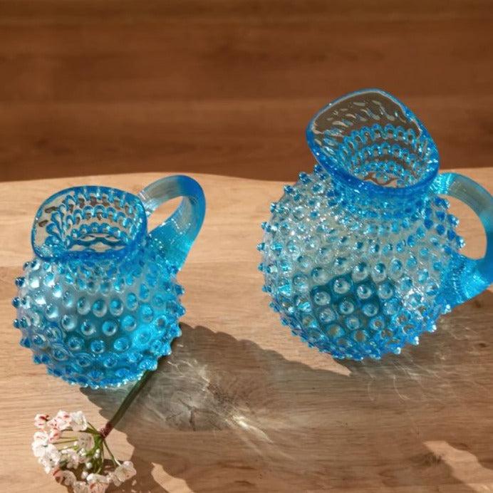 Greige Hobnail Jug - 1L Round - Azure