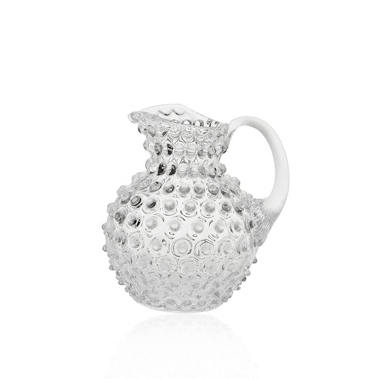 Greige Hobnail Jug - 1L Round - Clear