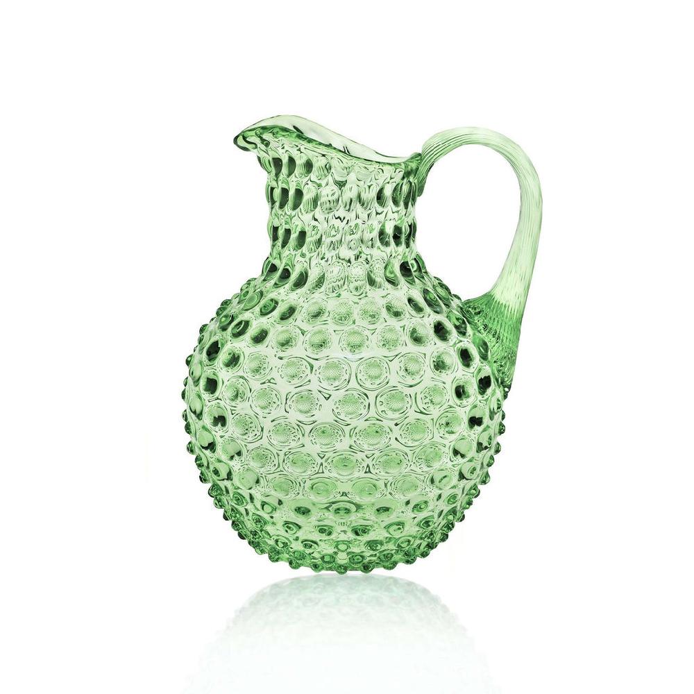 Greige Hobnail Jug - 1L Round- Light Green