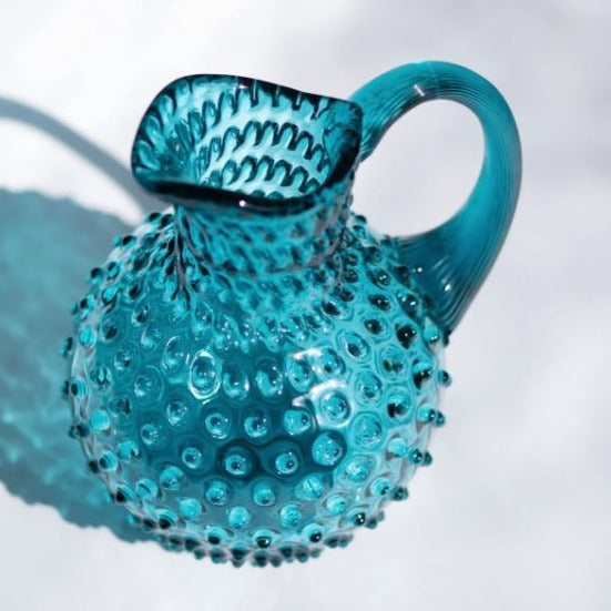Greige Hobnail Jug - 2L Round - Aquamarine