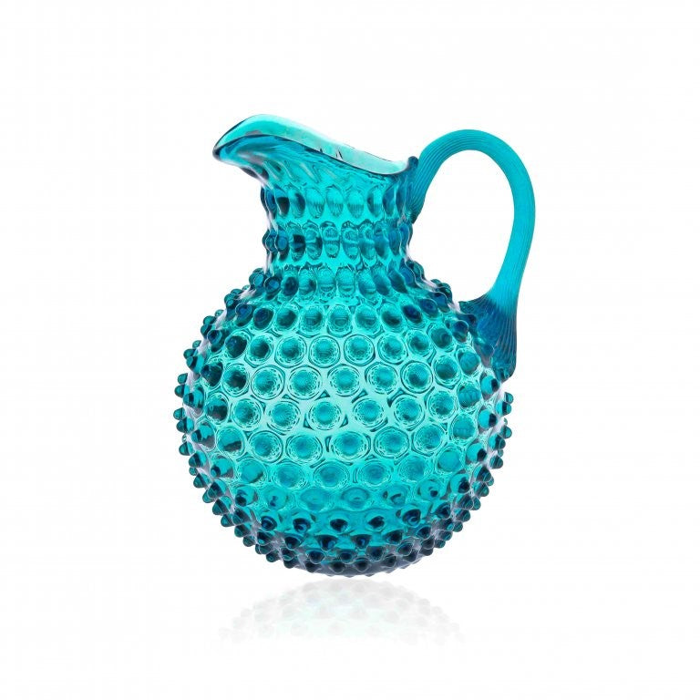 greige Hobnail Jug - 2L Round - Aquamarine
