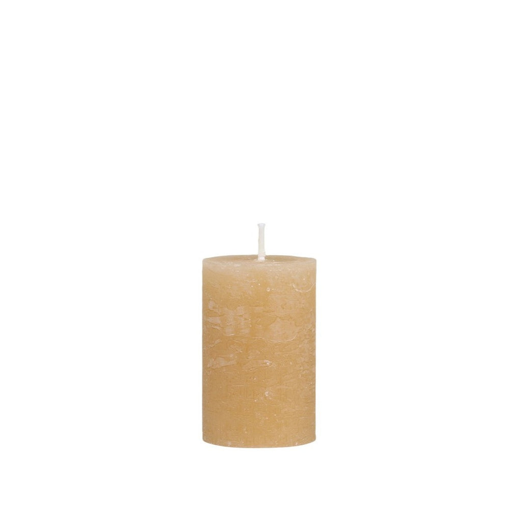 Greige Honey Colour Rustic Pillar Candles