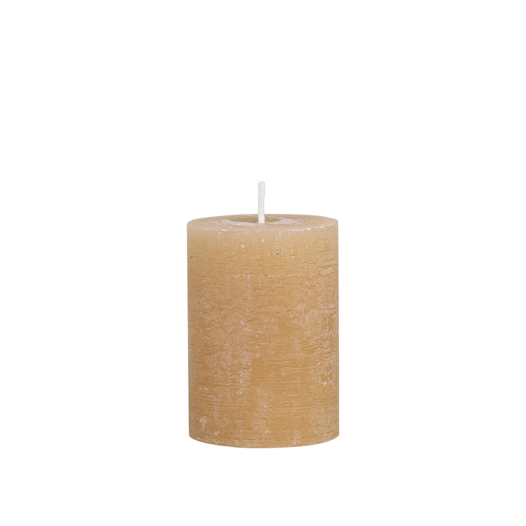 Greige Honey Colour Rustic Pillar Candles