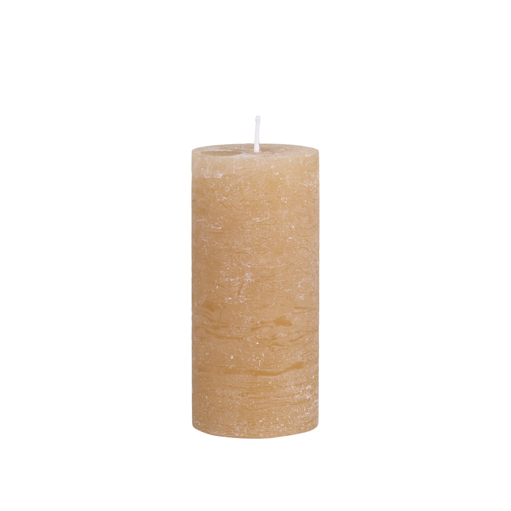 Greige Honey Colour Rustic Pillar Candles