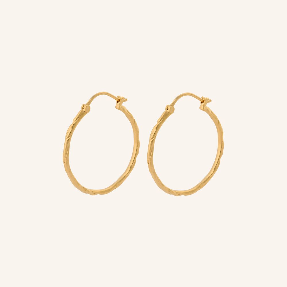 greige Ice Creole Earrings - Gold - Pernille Corydon