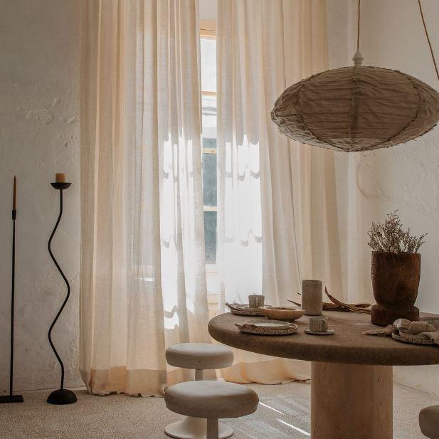 Greige Ina Cast Iron Floor Standing Candle Holder