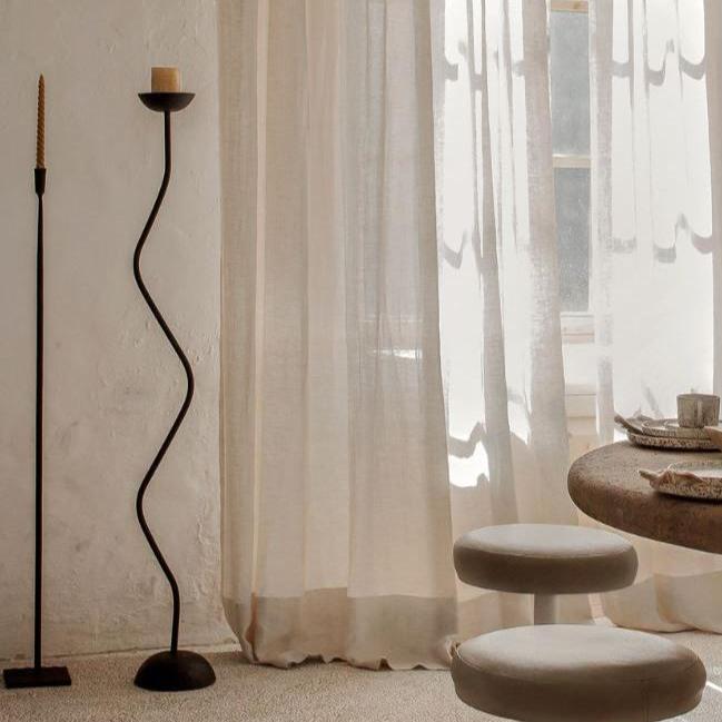 Greige Ina Cast Iron Floor Standing Candle Holder