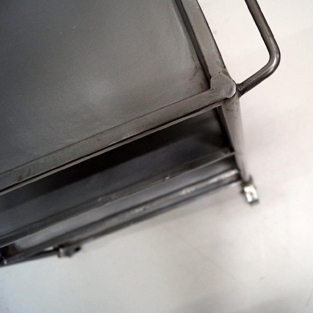 Greige Industrial Metal Trolley