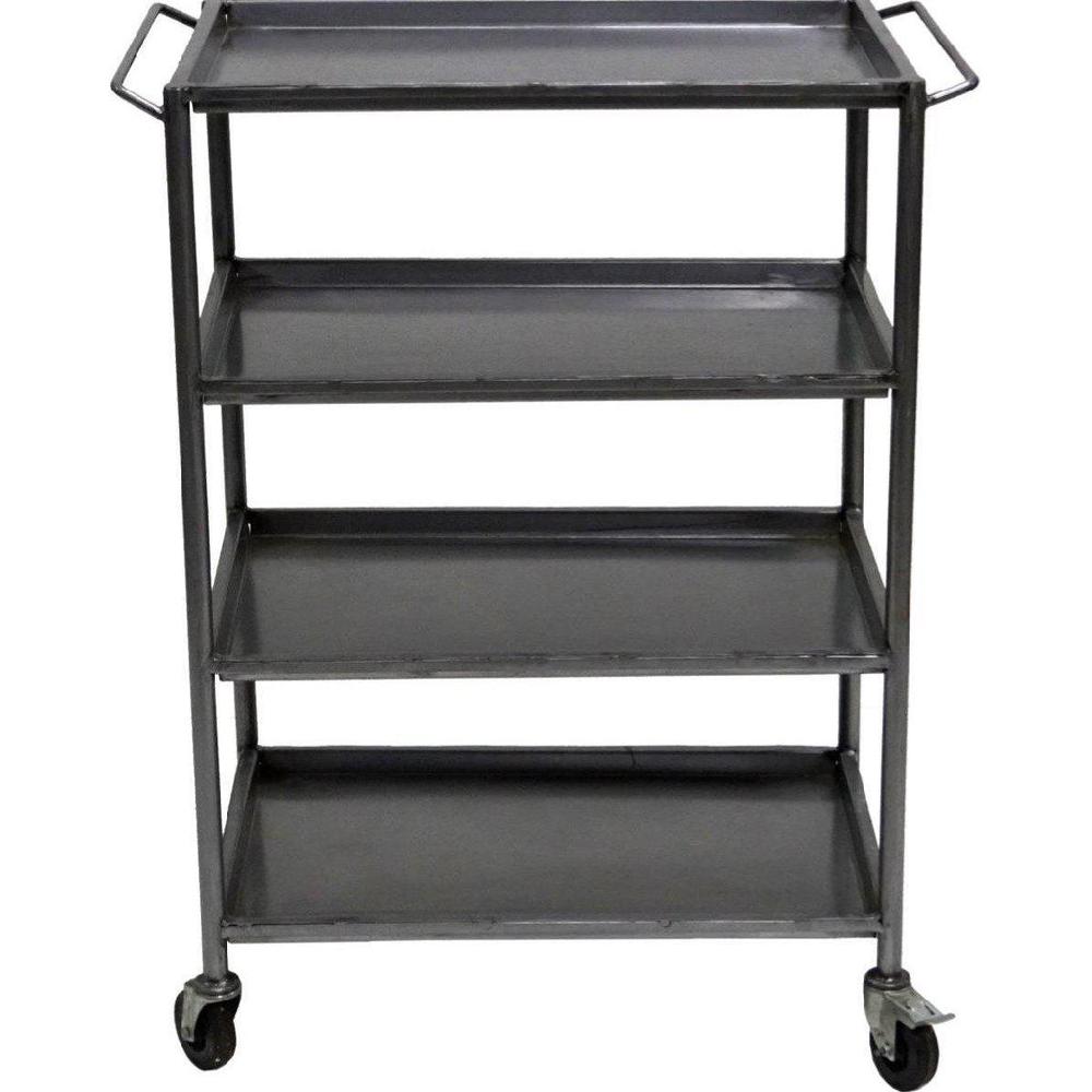 Greige Industrial Metal Trolley
