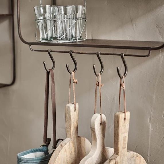 Greige Industrial Wall Hung Shelf Unit