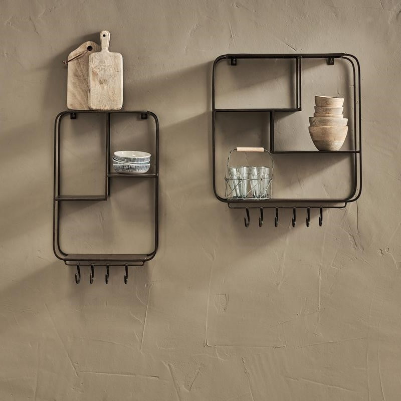 greige Industrial Wall Hung Shelf Unit