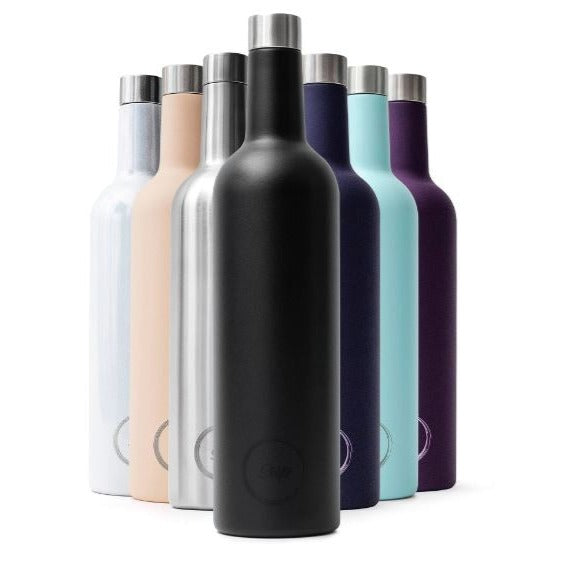 Greige Insulated Wine Bottle - Various Colours