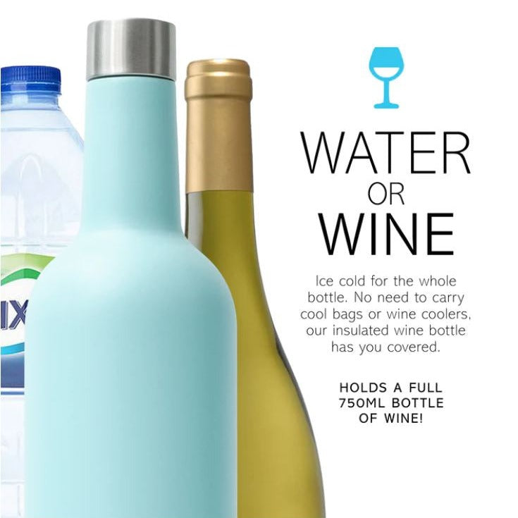 greige Insulated Wine Bottle - Various Colours
