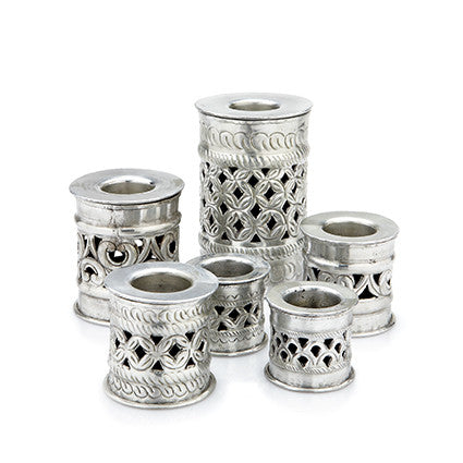 Greige Intricate Metal Tealight Holders