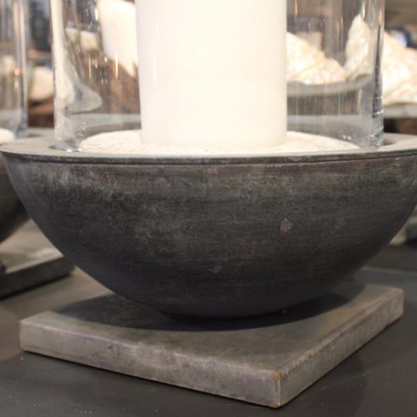 Greige Iron Based Hurricane Or Vase