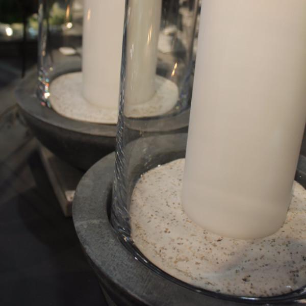 greige Iron Based Hurricane or Vase