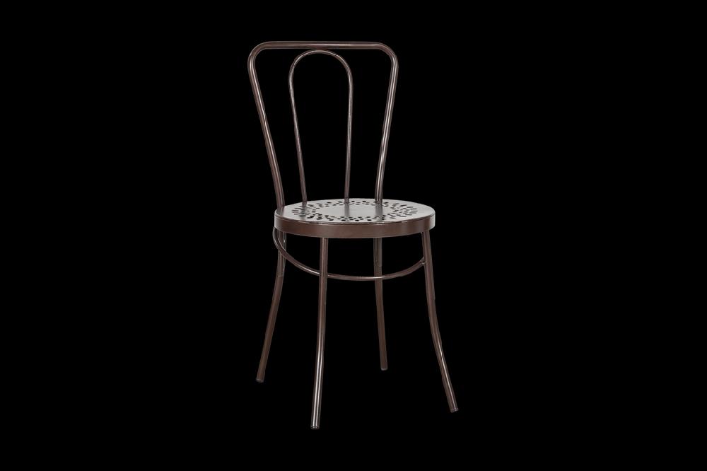 Greige Iron Outdoor Bistro Chair