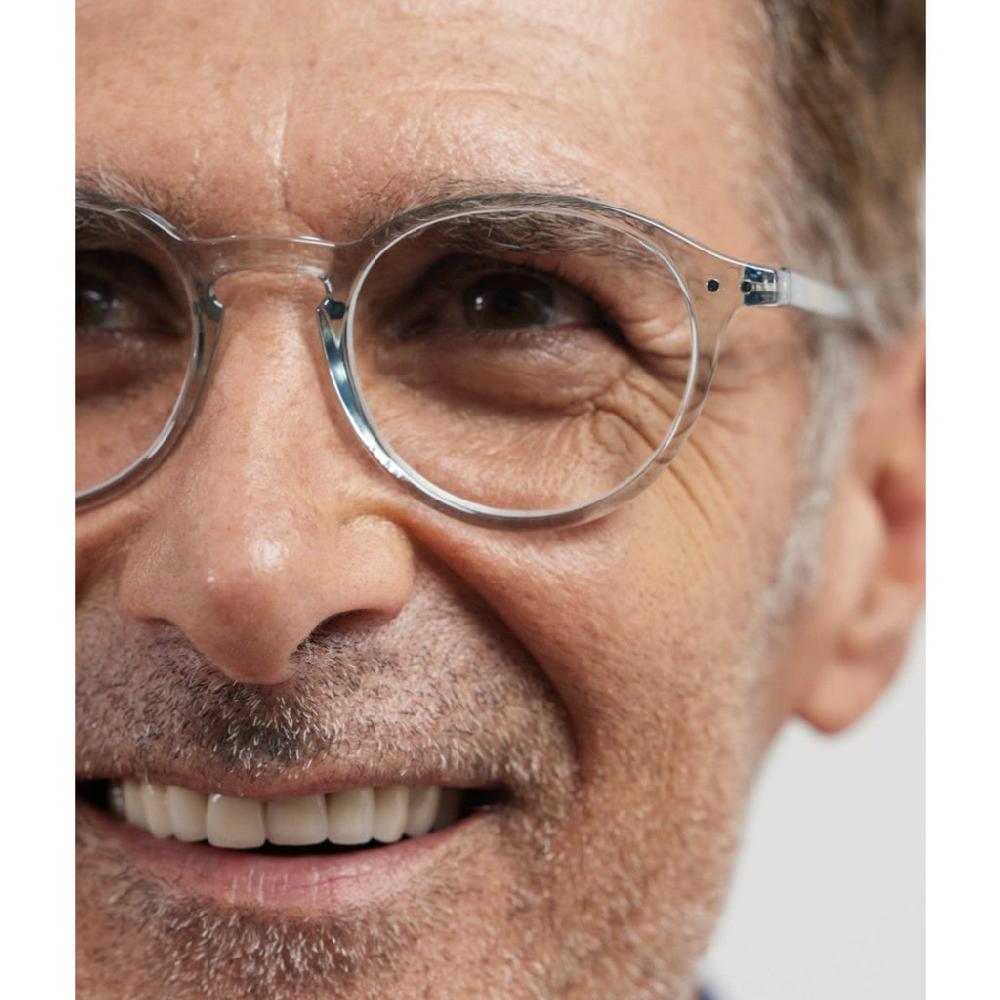 greige Izipizi Reading Glasses - Style D - Frozen Blue