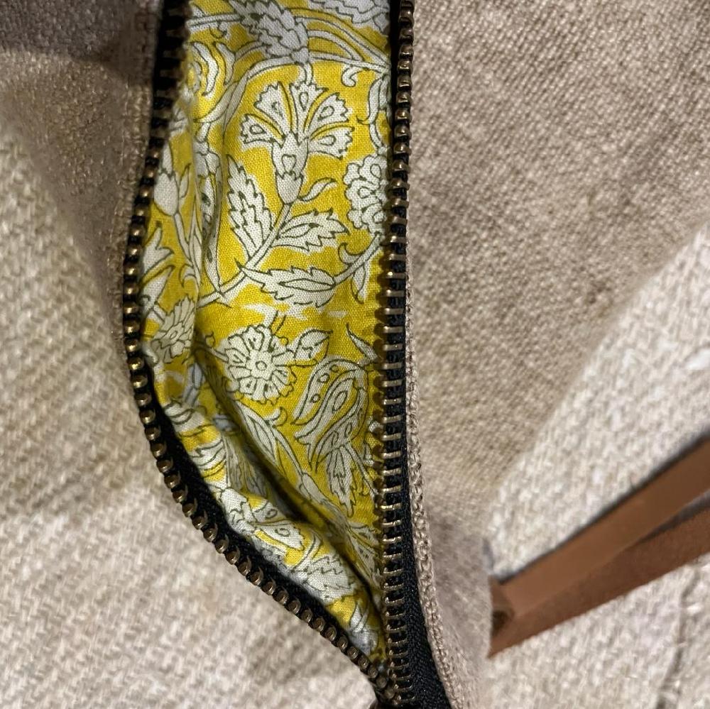 Greige Jute Pouch - Dark Grey Natural Or Denim