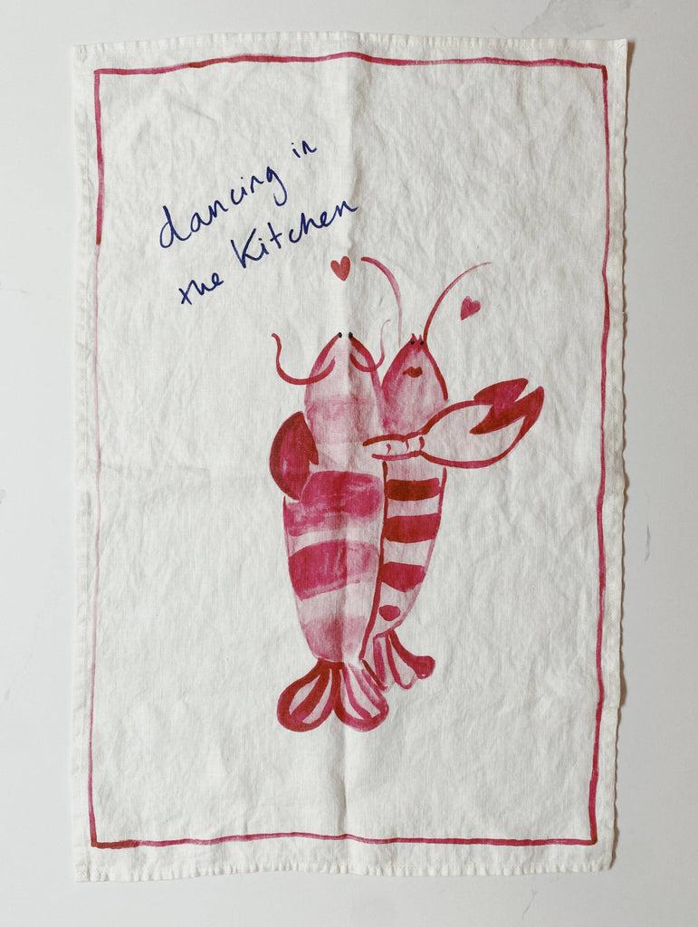 Greige Kitchen Dancing - Linen Tea Towel