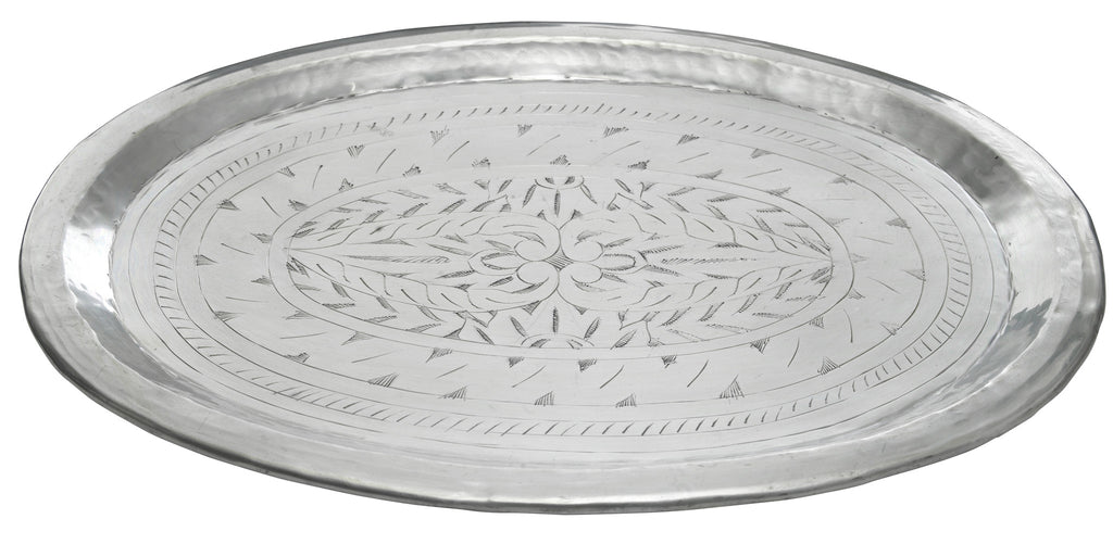 Greige Large Aluminium Engraved Trays