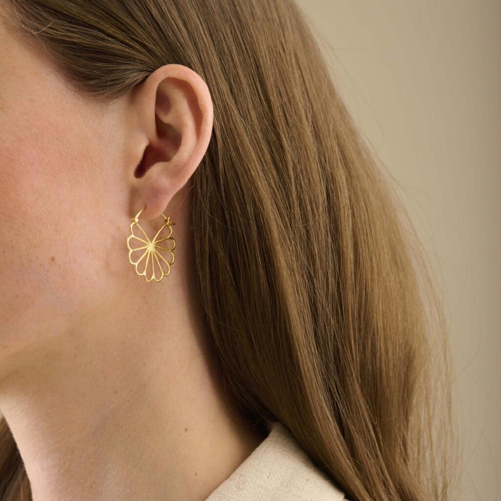 greige Large Bellis Earrings - Gold - Pernille Corydon