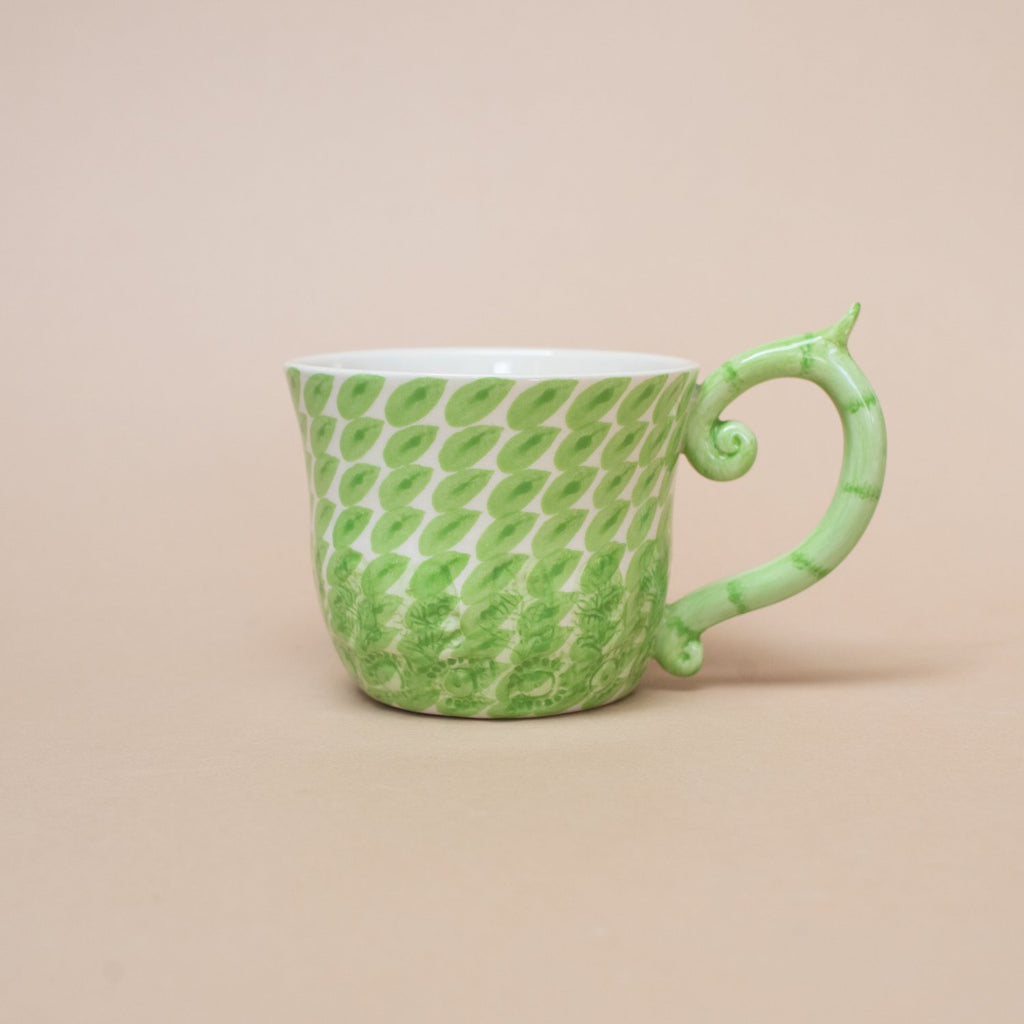 Greige Large Dash Pattern Tea Or Coffee Mug