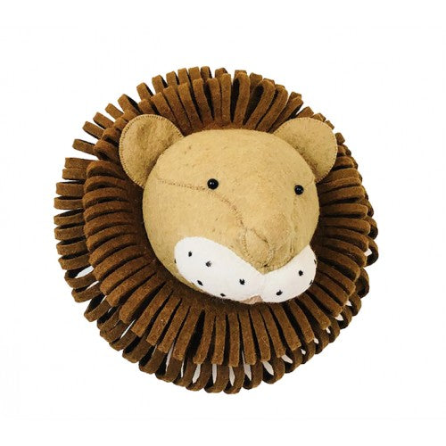 Greige Large Felt Lion Head