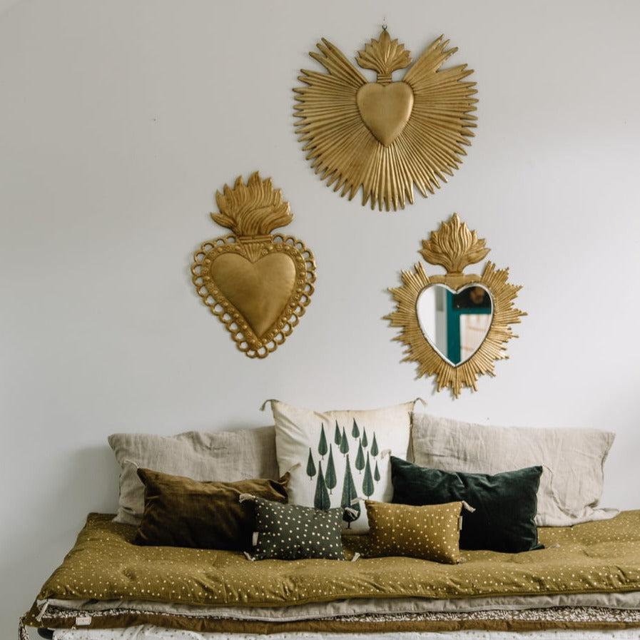 Greige Large Imperial Heart - Boncoeurs