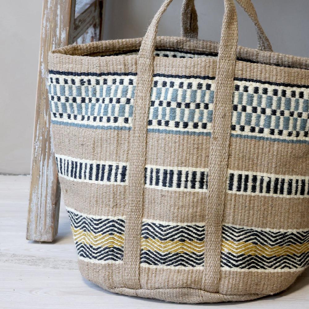 Greige Large Jute Basket Bag